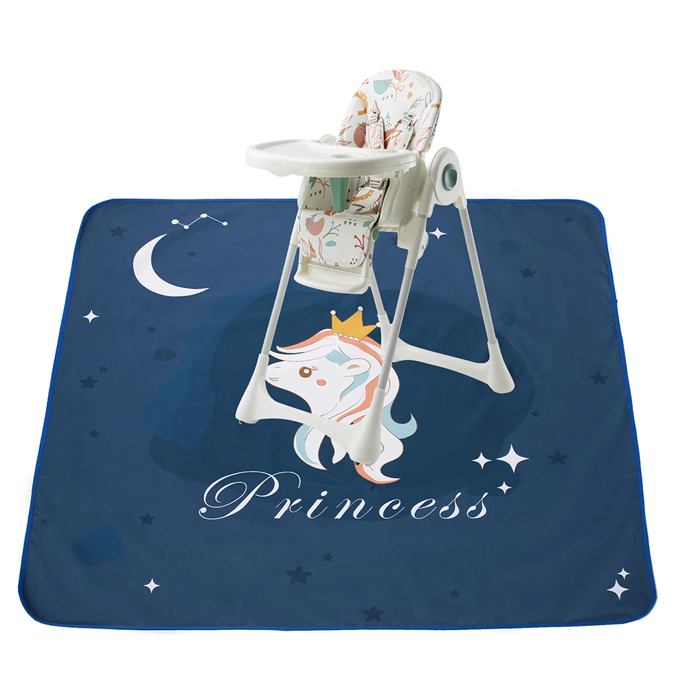 Baby Splat Mat for Under High Chair 51 X 51 Inch Splash Mat Waterproof and Washable Spill Mat Anti-Slip Floor Protector