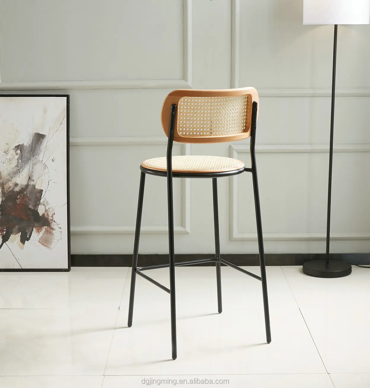 
Modern Bar Furniture Rattan metal Bar Stool 