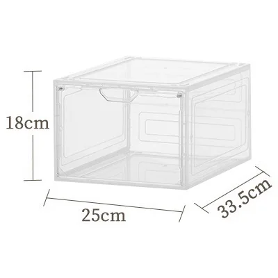 Y66 Clear Acrylic Display Case Sneaker Storage Box  Stackable Plastic Storage Bins Magnetic Shoe Boxes with Lids