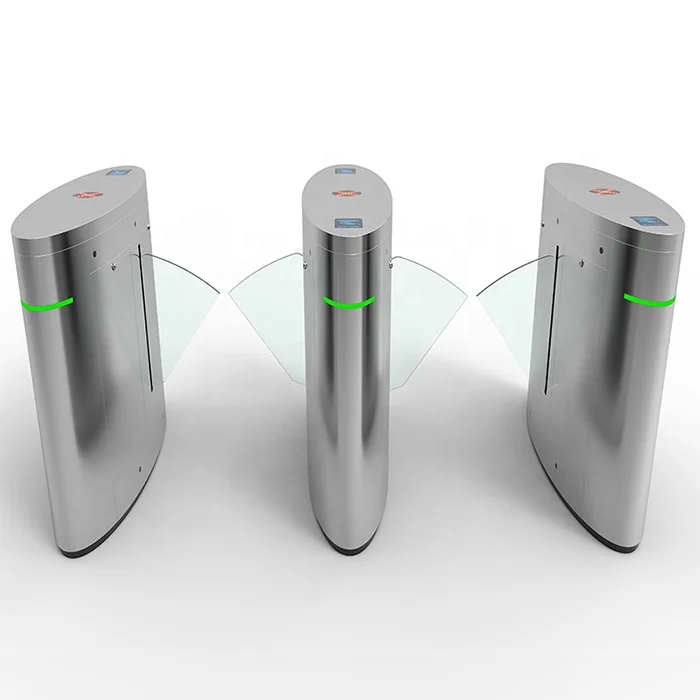 Turnstile Gate  Stainless Steel Automatic Double Mechanism Infrared Anti-clipping Flap Barrier