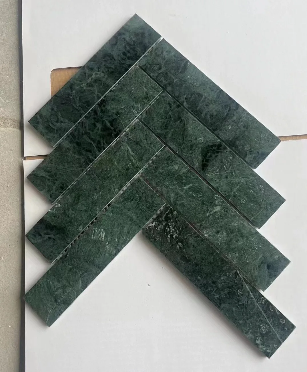 Green natural stone swimming pool mosaic tiles