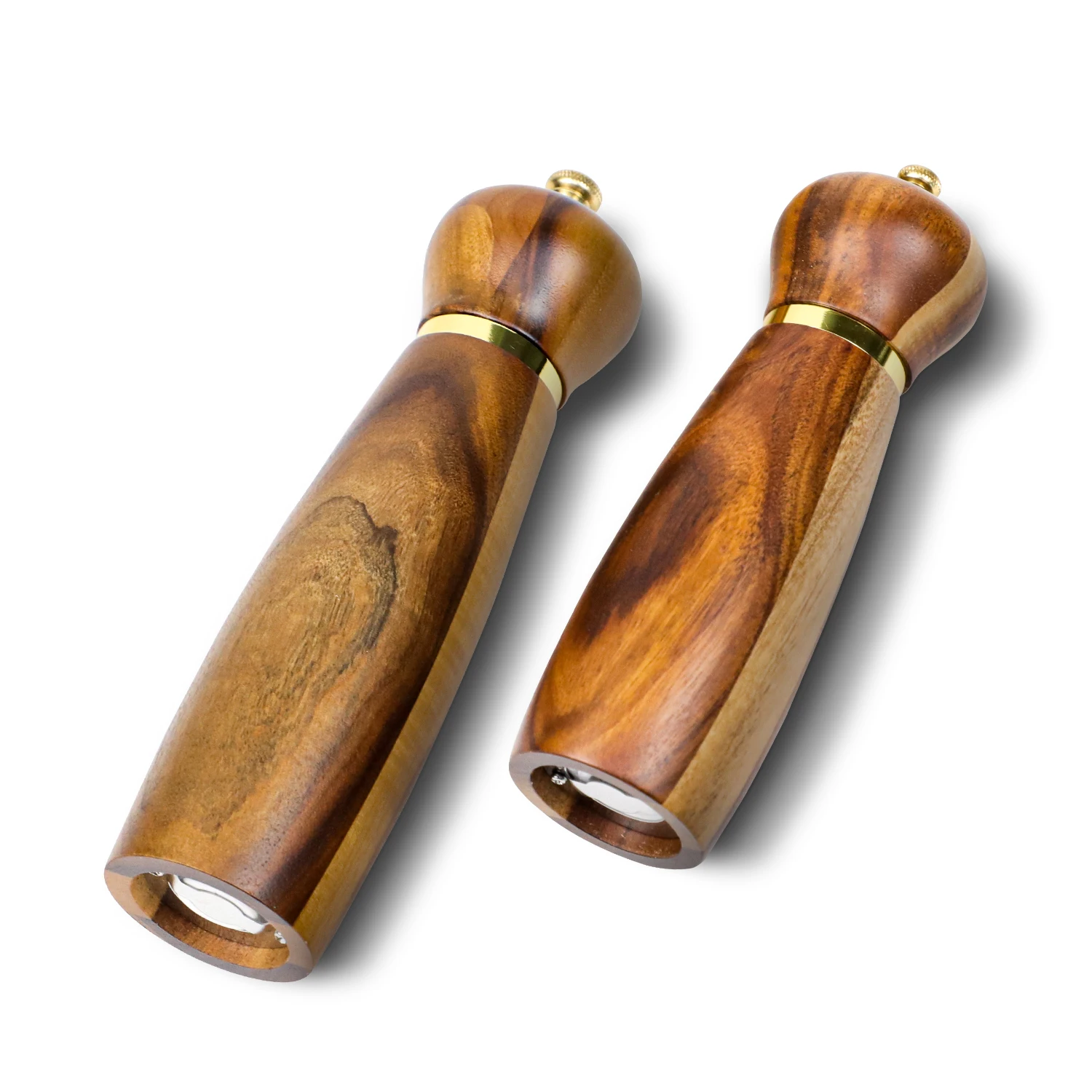 Manual Pepper Mills Salt and Pepper Grinder Acacia Wood Wooden Pepper and Salt Mill with Adjustable Coarseness for Home Cooks