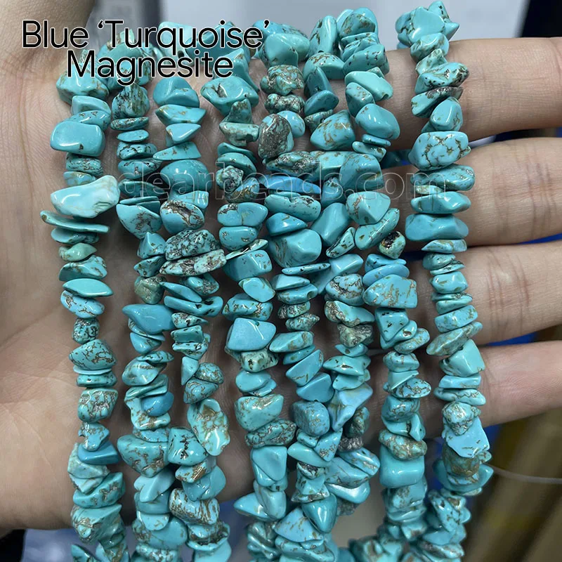 Natural Blue Turquoise Chip Beads, 5mm~8mm Wholesale Irregular Semi-precious Natural Stone Beads Chips