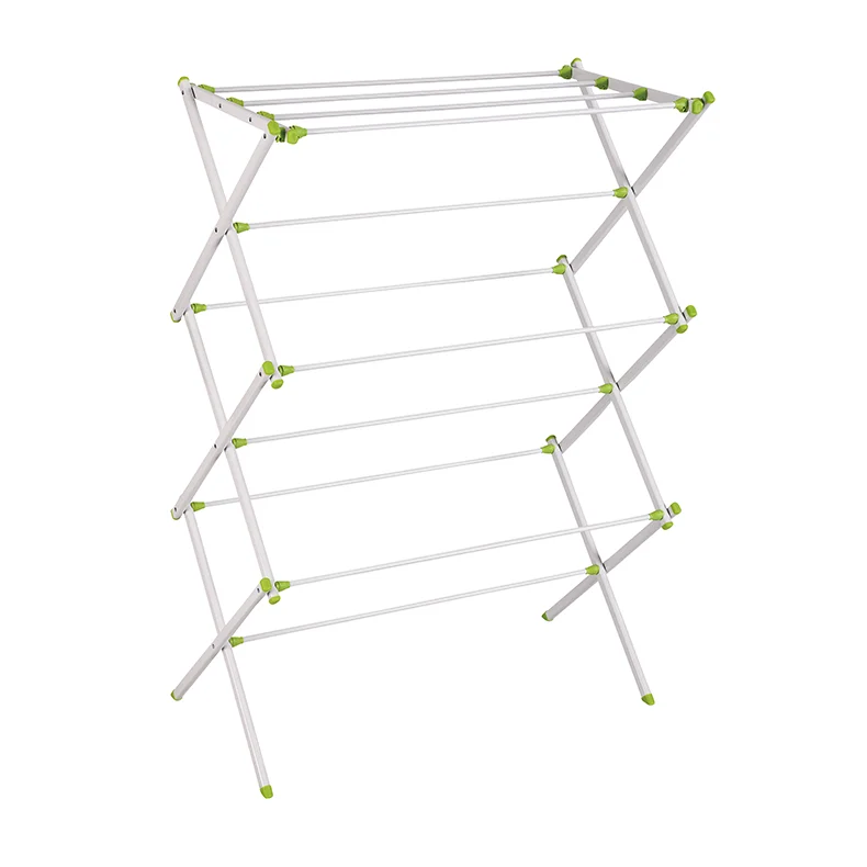 Factory Price Metal Laundry Clothing Hanger Rack Foldable Steel Coat Drying Stand Airer for Home Bathroom Use