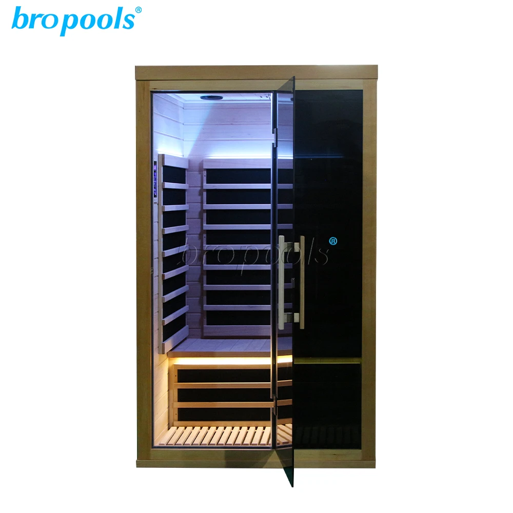 Luxury Home Use Infrared Sauna Control Panel Indoor with Good Privacy Protect Color Therapy Lamp Bluetooth Speaker 1 Or 2 People