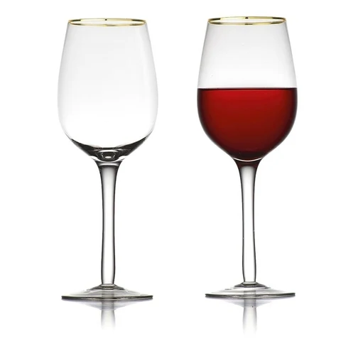 Wholesale antique gold rim champagne wine  glass goblet for wedding