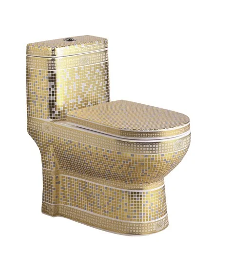 New sanitary ware gold toilet ceramic washdown one piece gold toilet wc