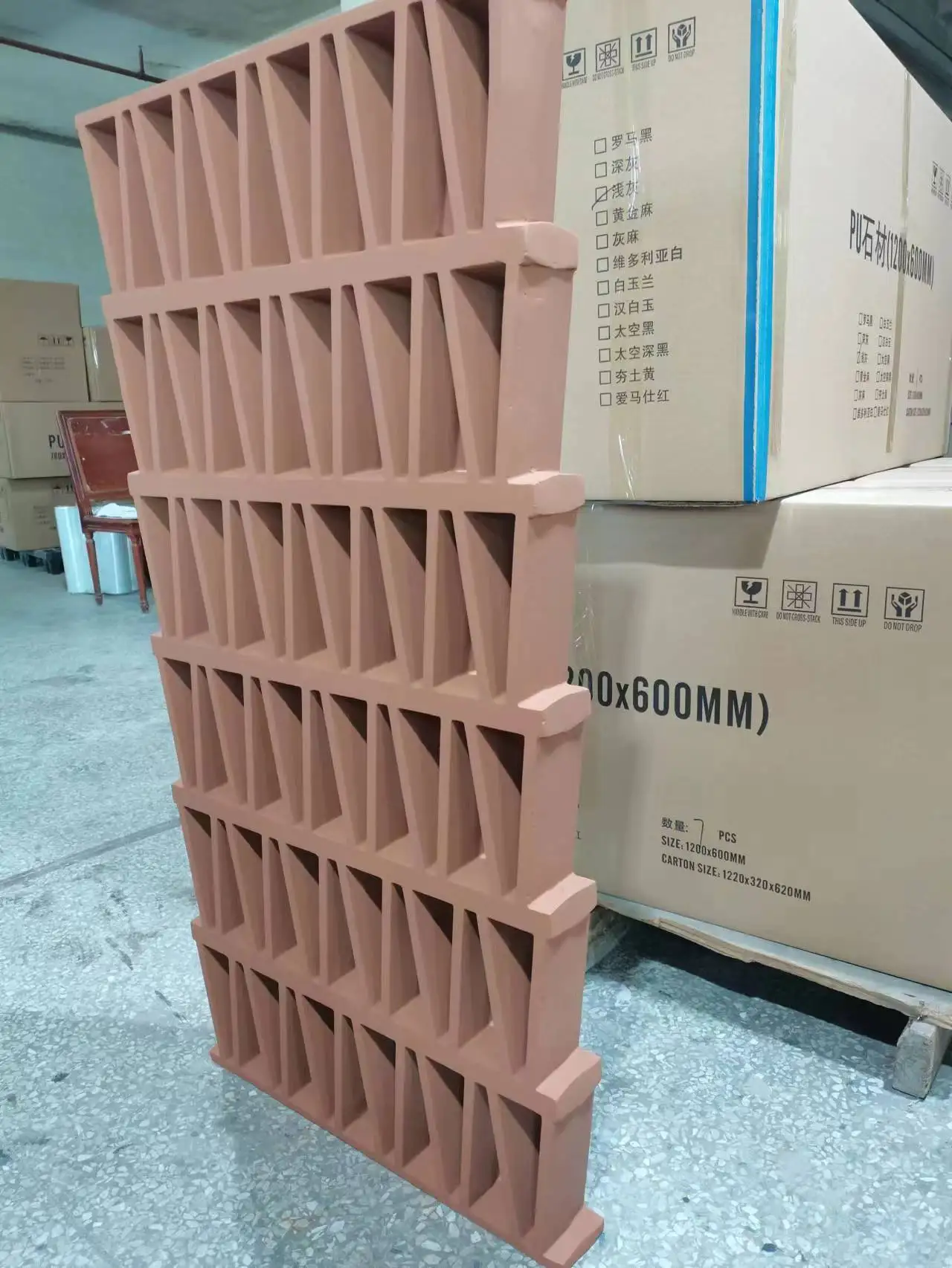 2024 New Design waterproof Polyurethane stone 3d M Shape component wall panels PU artificial stone panel for background