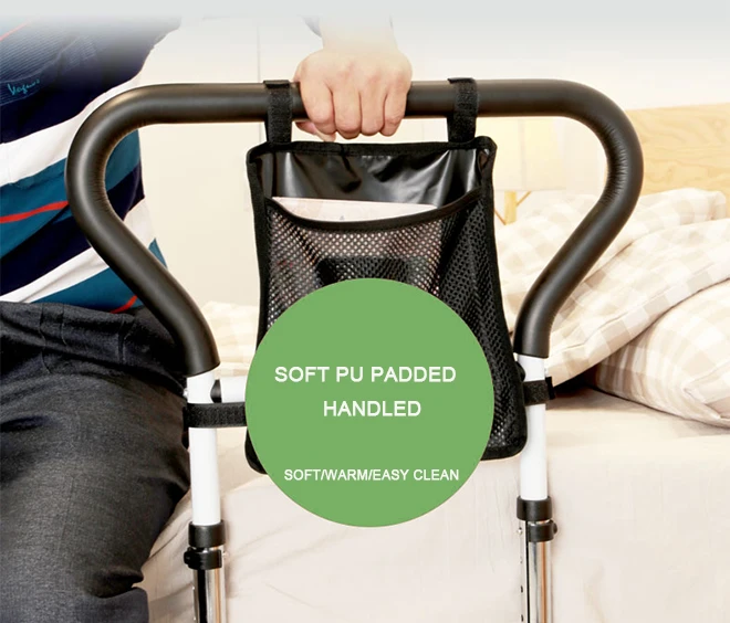 UZLQ-110033 New folding bedside handrail, stainless steel guardrail, bed assist frame, elderly fall prevention device