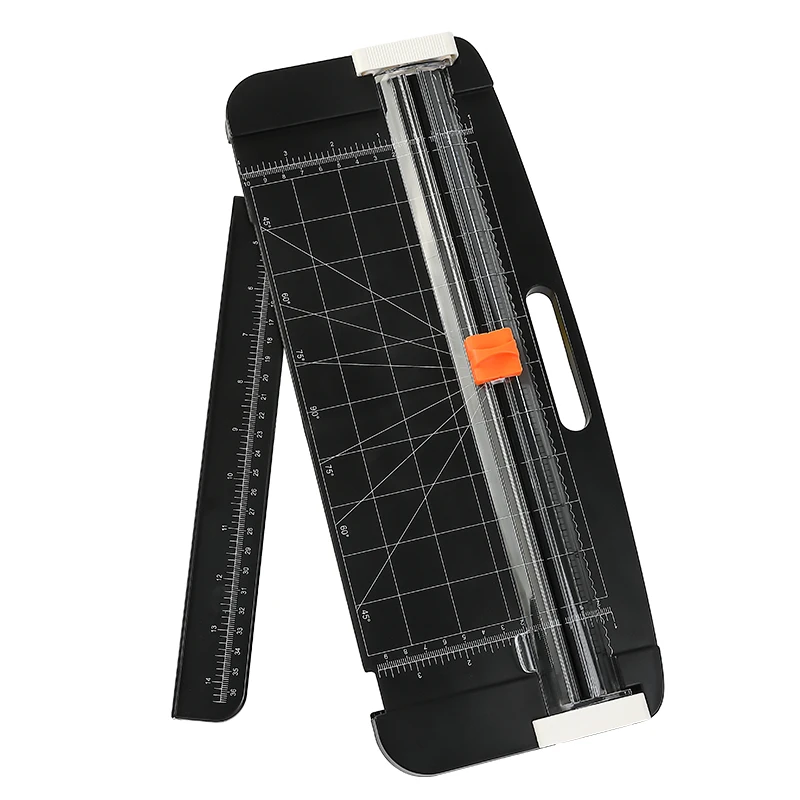 desktop manual plastic A4 size paper cutter trimmer with pull out ruler