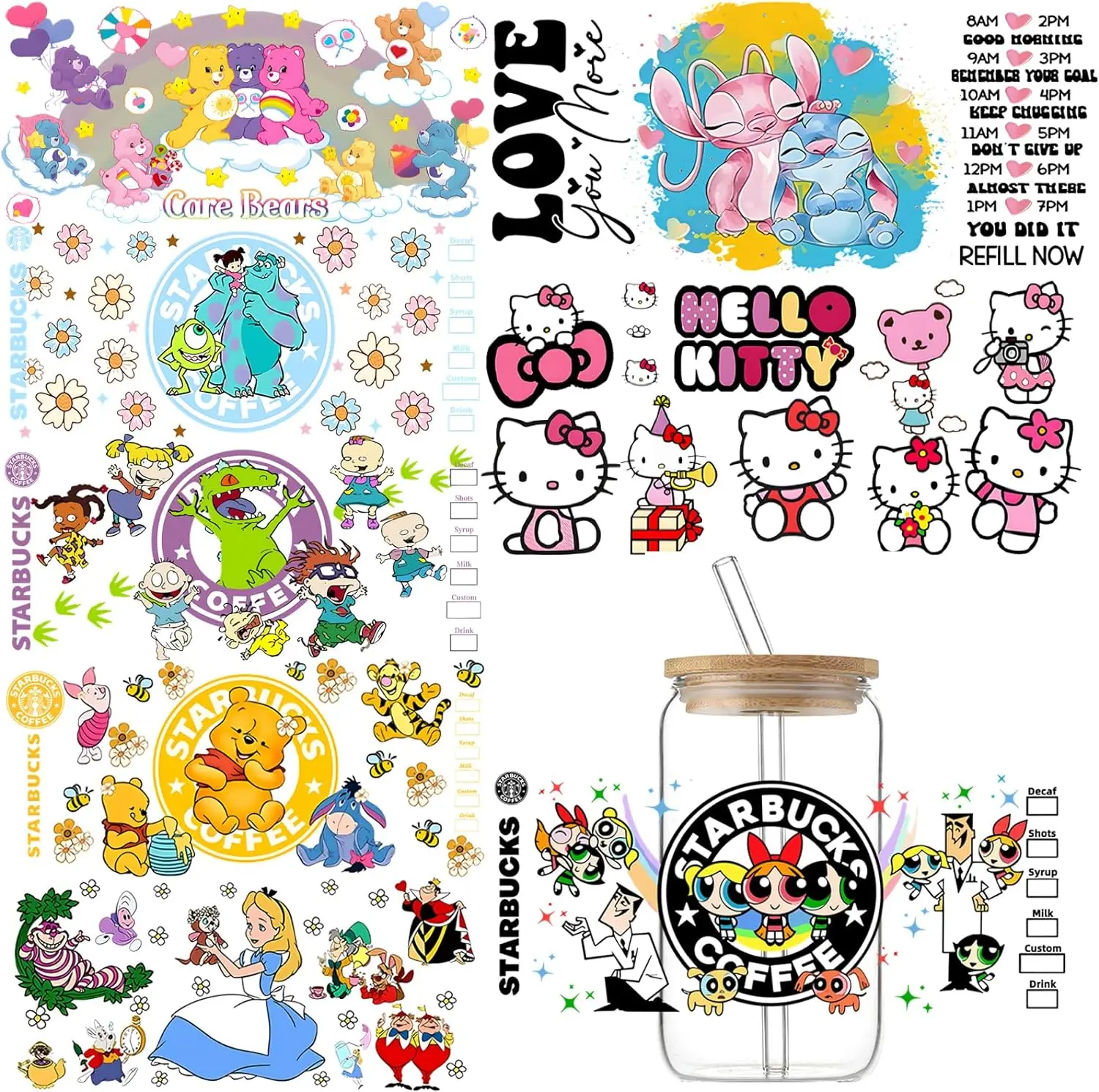 Cheap Price Personalized Fashion Mugs Packaging Sticker Label UVDTF Cup Wraps Transfers Wholesale USA Ready To Ship