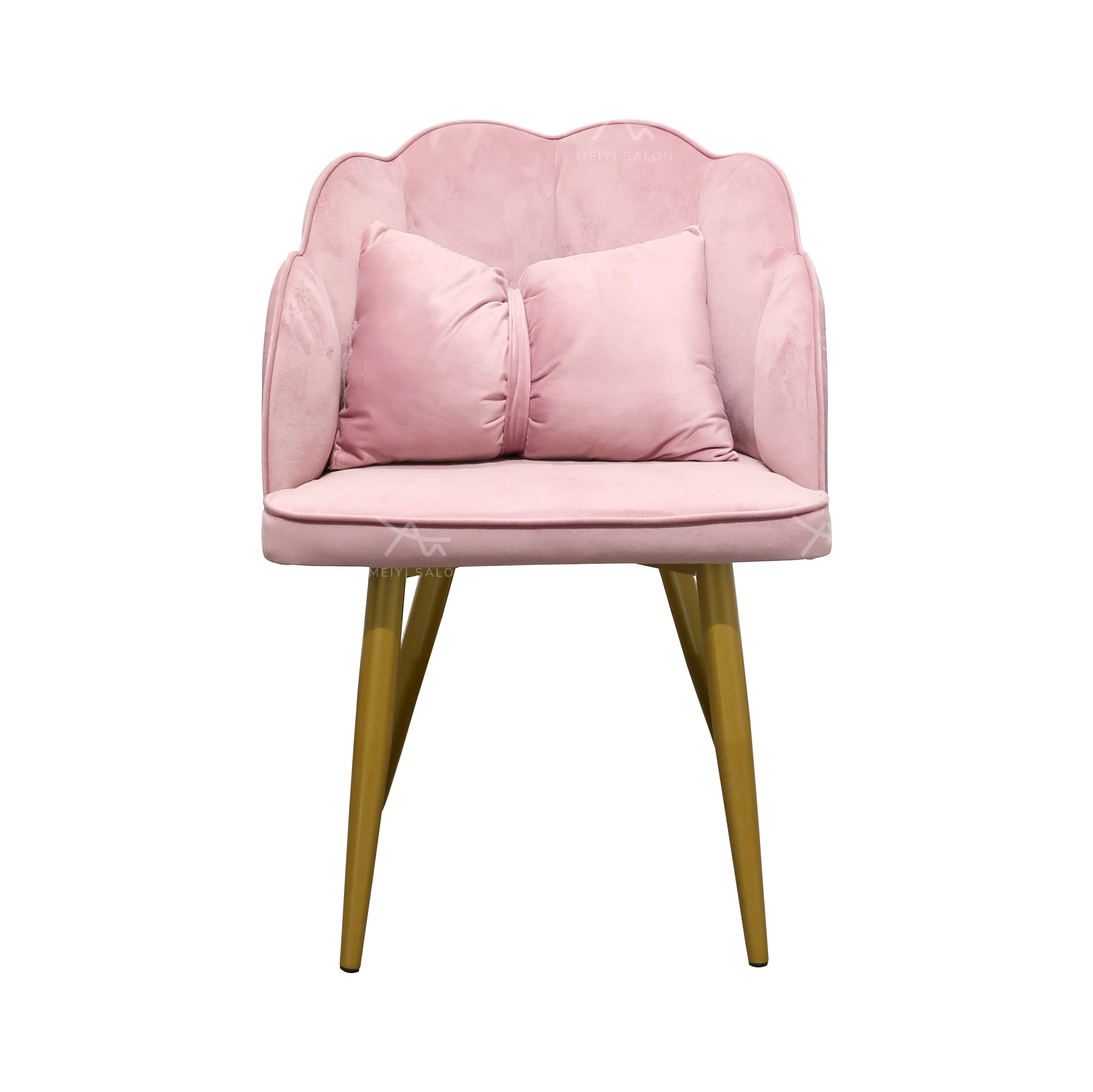 Pink Nordic Salon Chair Luxury Accent Chaise Lounge Modern Beauty Salon Styling Station Velvet Living Room Chair