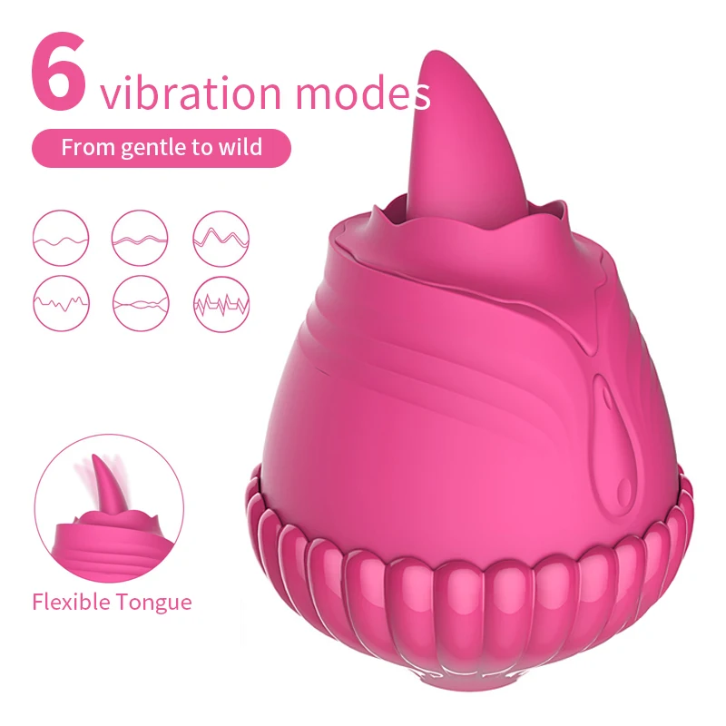 2022 High quality silicone rose vibrator clit licking sucker clitoral stimulator tongue vibrator for women