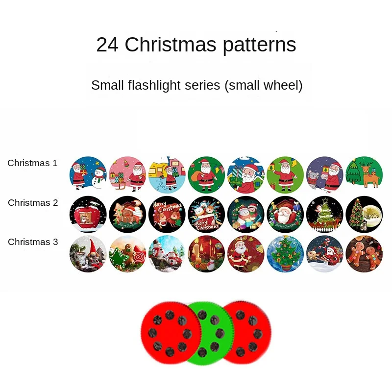 Unisex Christmas Gift Educational Toy Plastic Santa Claus Luminous Pattern Projection Flashlight for Ages 5 to 7 Years