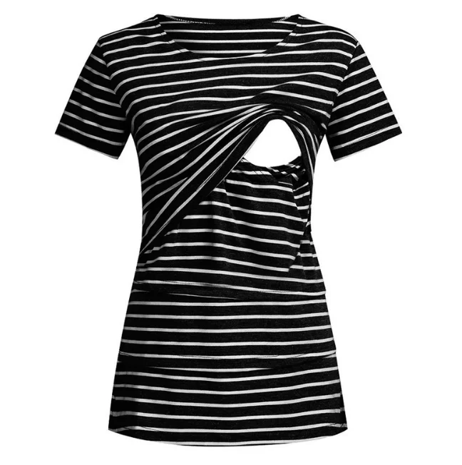 OEM Women Mom Maternity Nursing Short Sleeve Delivery Labor Gowns Breastfeeding Dress