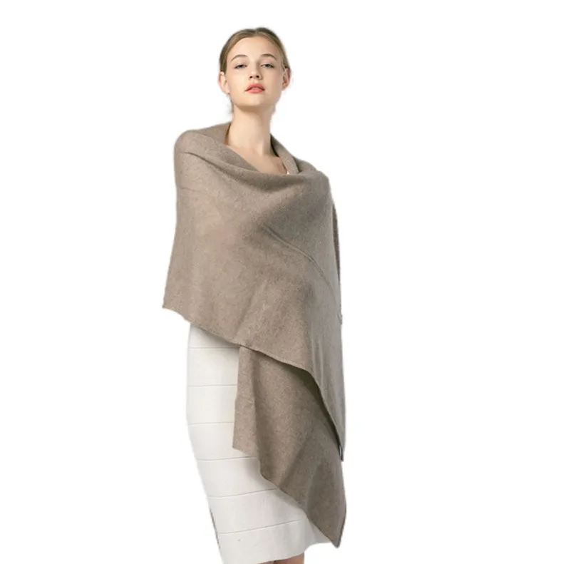 Faddish and Cozy Soft Customized Pink Camel Black Color Women Long Scarf Cashmere Shawl for Winter