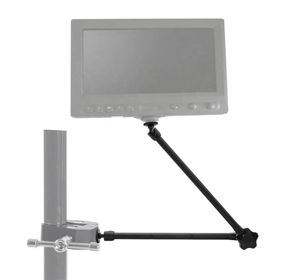 20inch Aluminum Articulating Friction Magic Arm Super Crab Clamp with Hot Shoe for LED Light Rig LCD Monitor Flash DSLR Camera