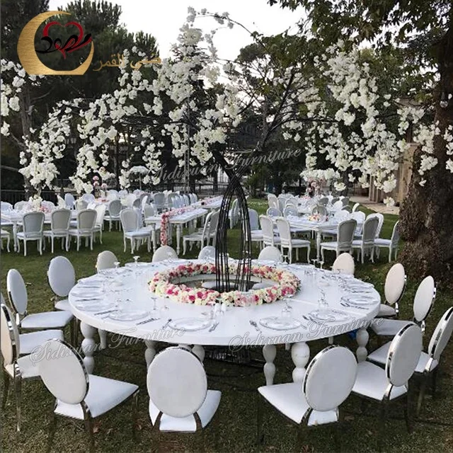 Luxury white round banquet tables for events wedding furniture supplier