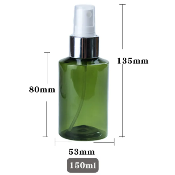 Hot Sale Green Plastic Pump Spray Bottle 100ml 150ml 200ml PET Fine Mist Spray Bottle