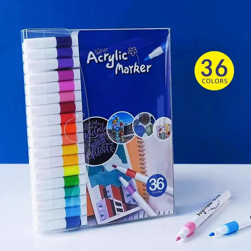 36 Colors Colorful Erasable Whiteboard Marker Watercolor Brush Double Ended Tip Brush Art Markers For kids