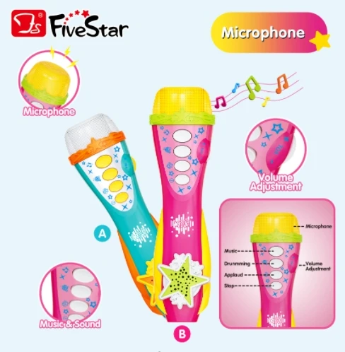 FiveStar Musical Toys For Kids Baby Infants Educational Microphone Toy With Music Sound And Light Up
