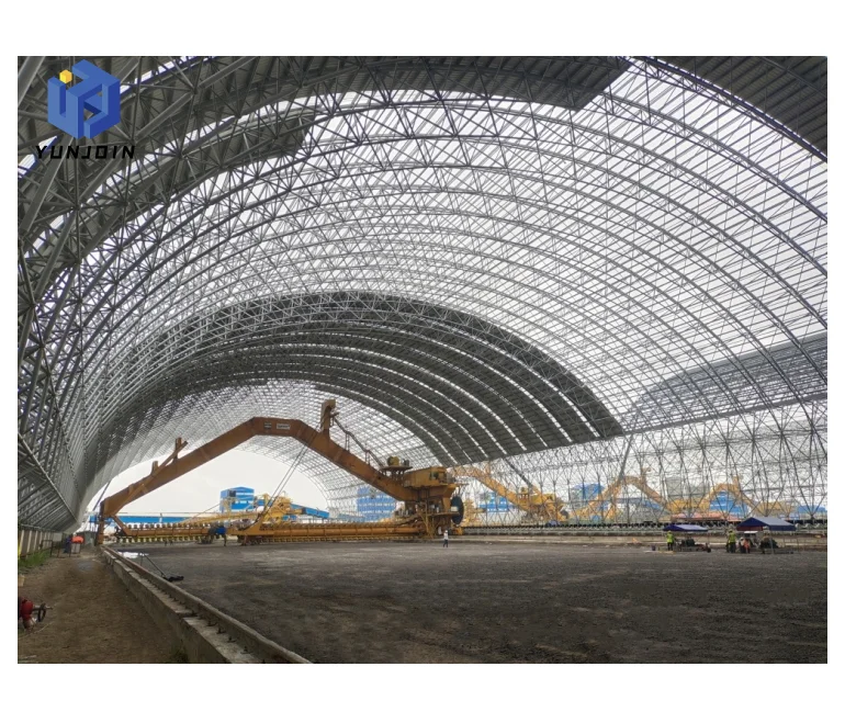 Yunjoin Galvanized Steel Space Grid Frame Truss Dome Structure Dry Coal Shed in Power Plant