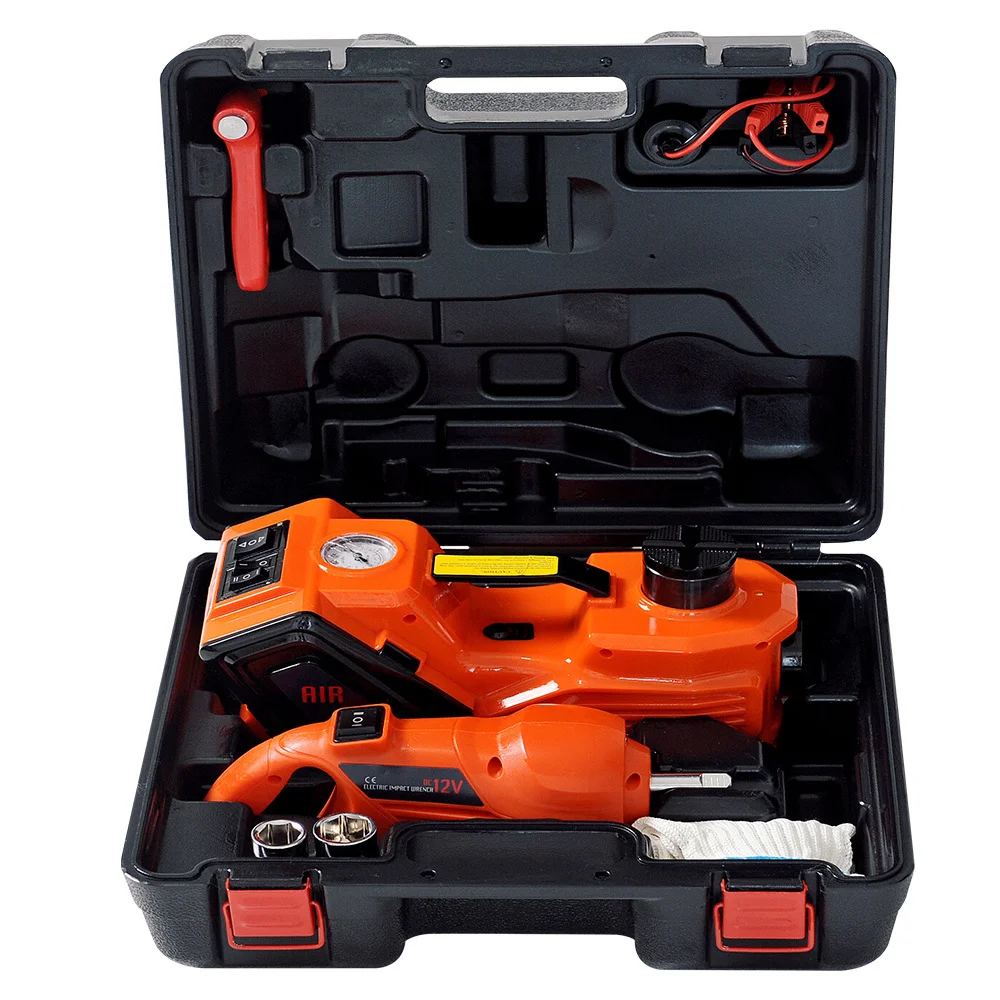 3 In 1 Portable Electronic Car Jack Hydraulic Air Inflatable Bag Car Lift 12 Volt Impact Wrench Electric Car Jack Tool Kit