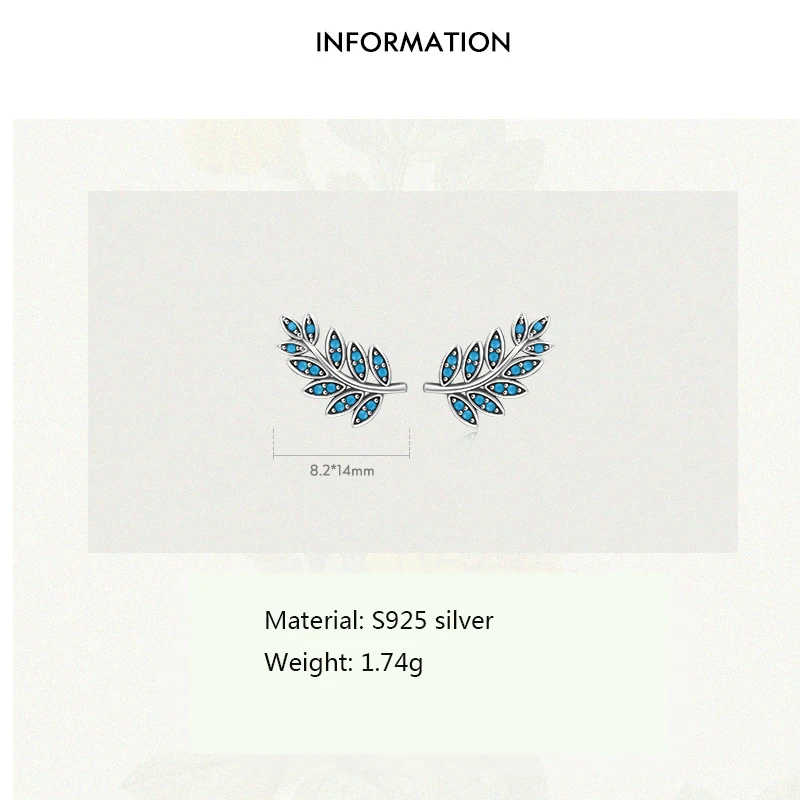 Simple personality original Japanese and Korean S925 sterling silver turquoise earrings for women