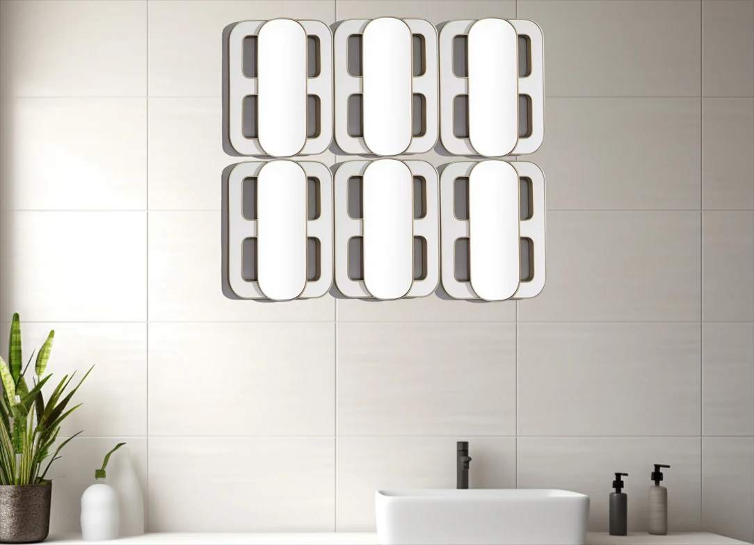 61CM wholesale dropshipping products 2024 design mirrored Design Metal home wall house Decor Art living room decoration Hanging