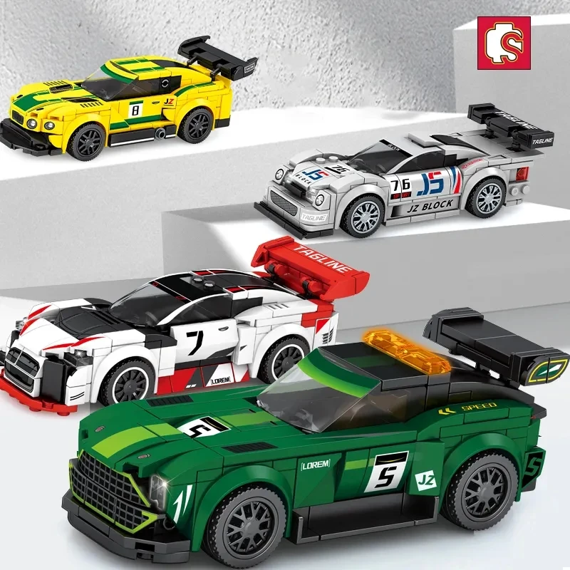 SEMBO BLOCK Famous Vehicle mini Car Bricks toys 4Pcs/Boxs Educational plastic assembling building block 607113-607116
