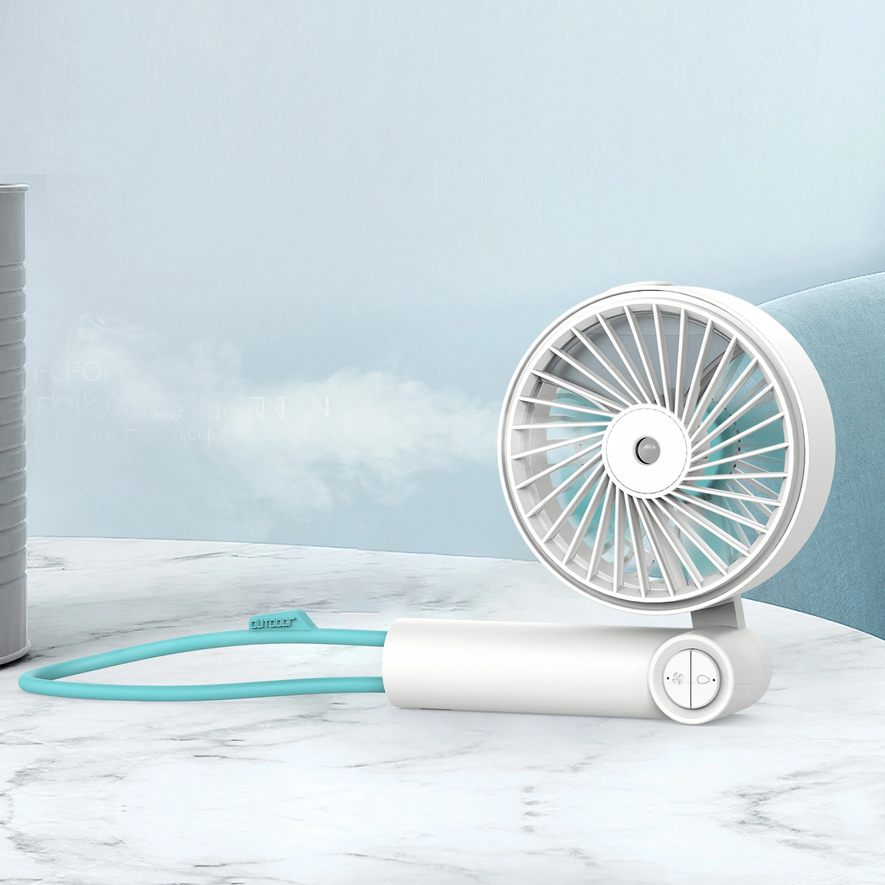 Three Speeds Adjustment Tabletop Spray Mist Water Mini Cool Outdoor Usb Battery Sprayer Portable Handheld Misting Air Cooler Fan