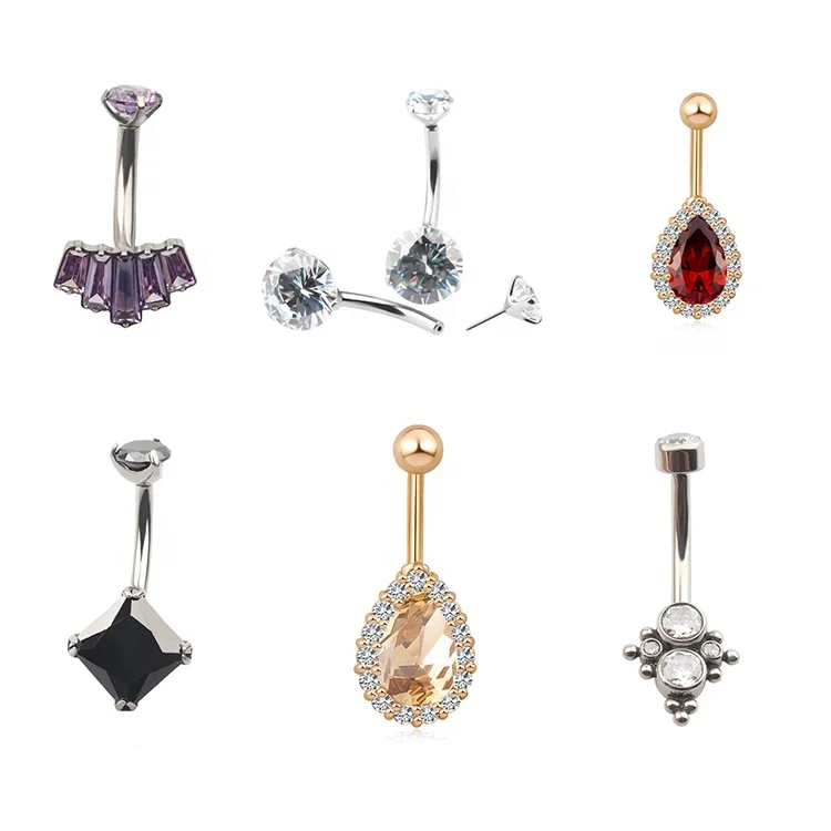 2023 New Product Gold Plated Belly Piercing Combination Fashion Piercing Jewellery Titanium G23 Belly Piercing