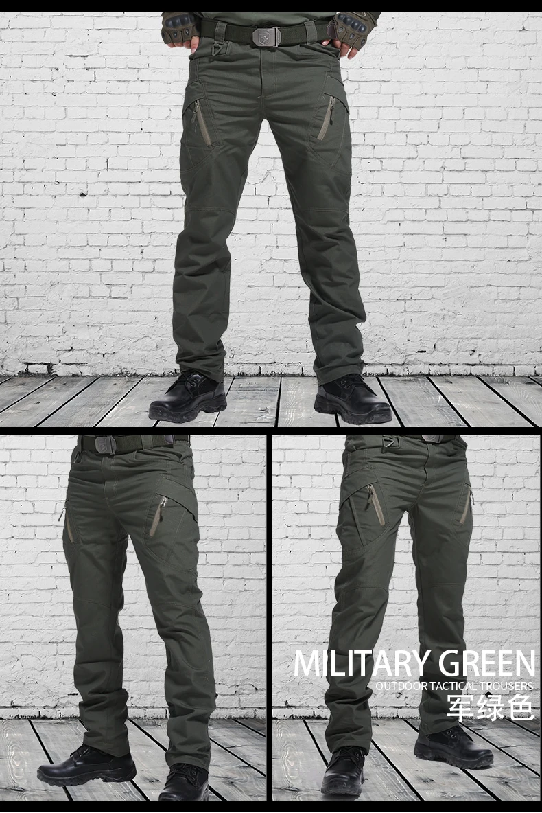 Мужские повседневные уличные брюки, однотонные свободные штаны IX9 с несколькими карманами, 2020