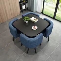 Manufacturer home furniture Square Nordic apartment household square space saving 4 seaters dining table set