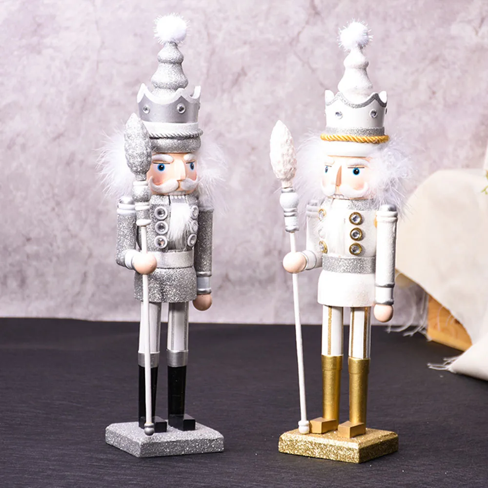wholesale Christmas decoration wooden nutcracker with glitter Christmas nutcracker soldier
