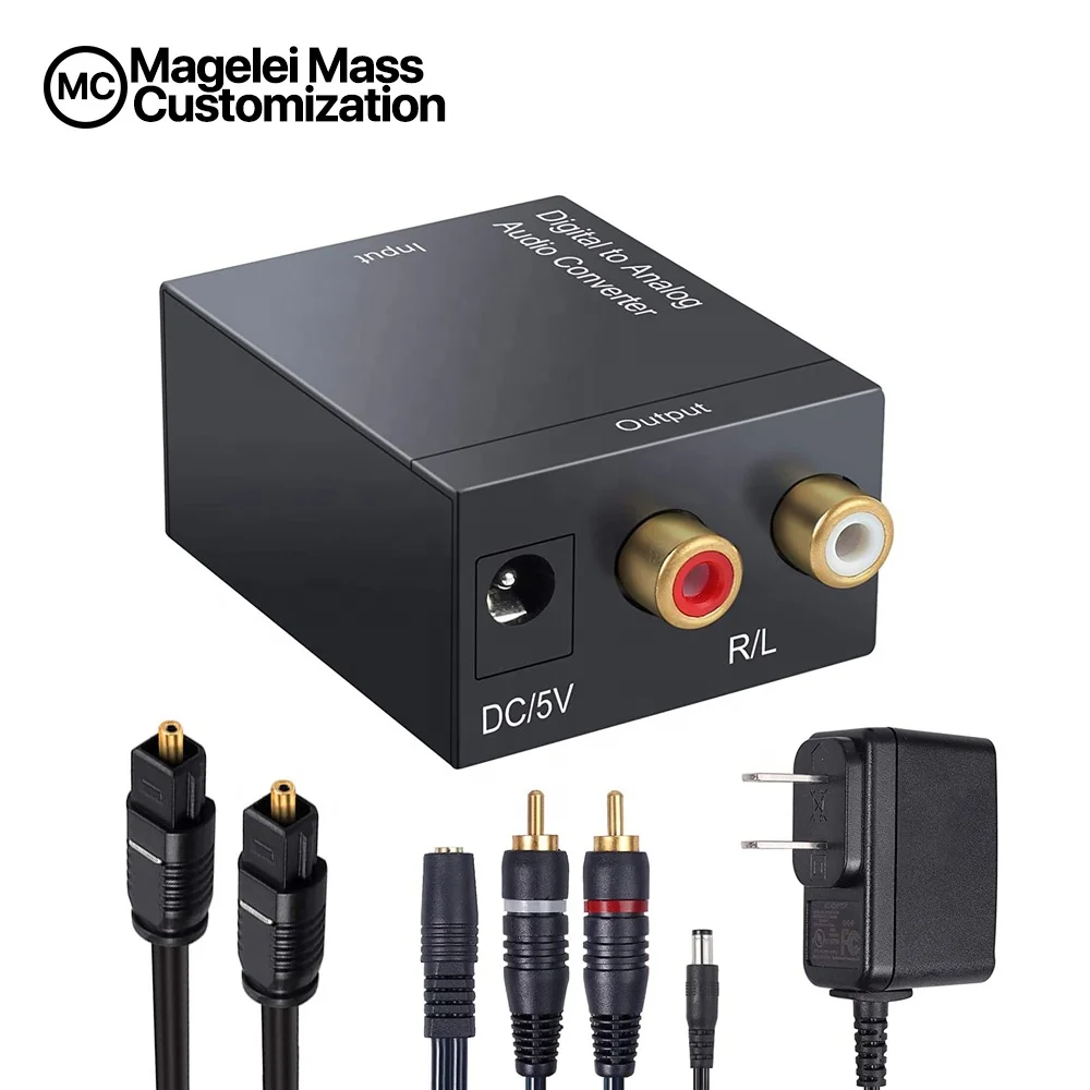High Quality Premium Optical Coaxial Toslink Digital To Analog Rca R/L Audio Converter