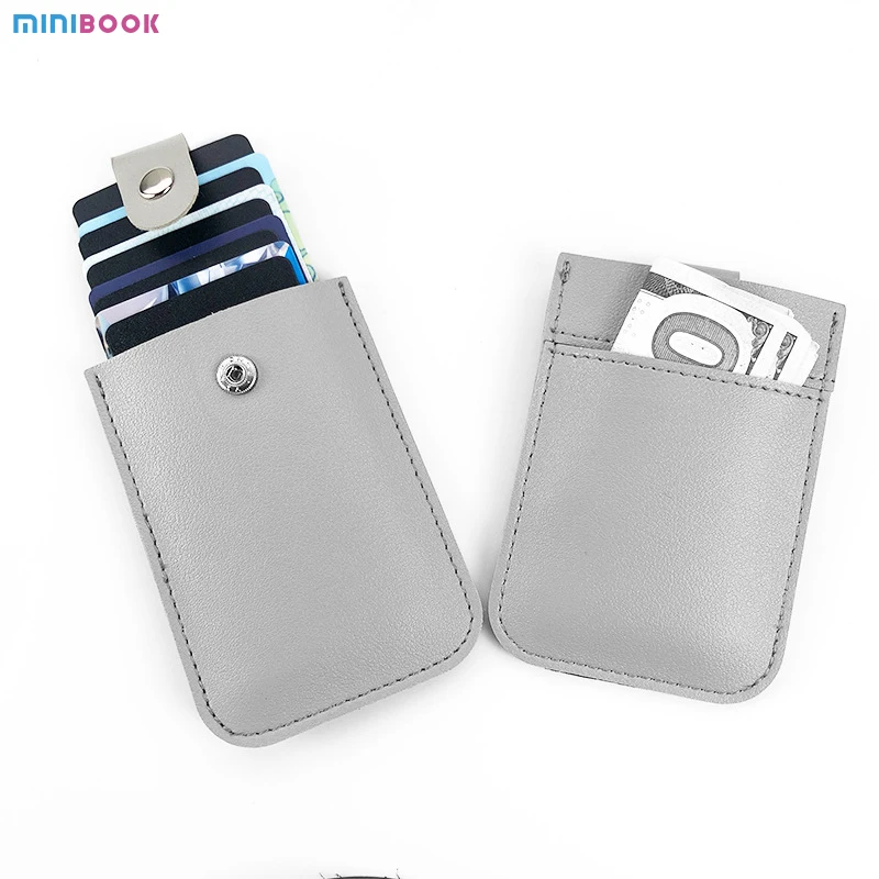 Business Gifts Mini Wallet Pu Leather Laminated Telescopic Large Multi Position Credit Card Bag Case Holder