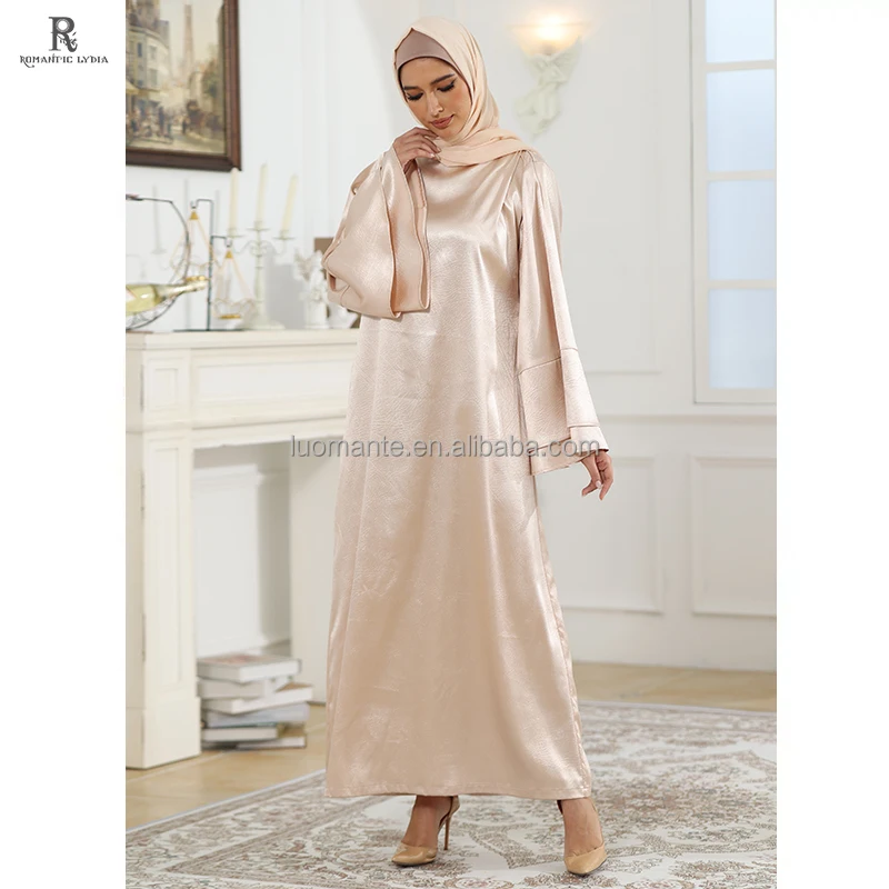 Clothing Factory Custom Islamic Muslim long dress casual modest satin dresses turkey