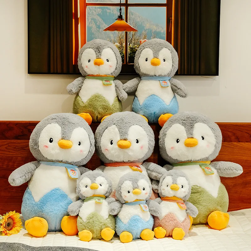 2023 custom Lovely 50cm Cute Soft Stuffed Animal Plush Doll Home Decoration Sofa Sleeping Cushion Penguin Inflatable Plush toy