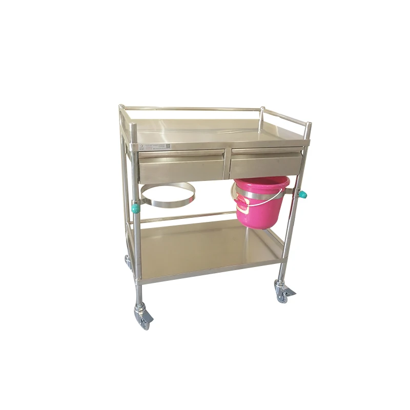 
Treatment Trolley Stainless Steel Medical Injection Laptop Cart On Wheels Treatment Hospital Emergency Medicine Ecg Trolley 
