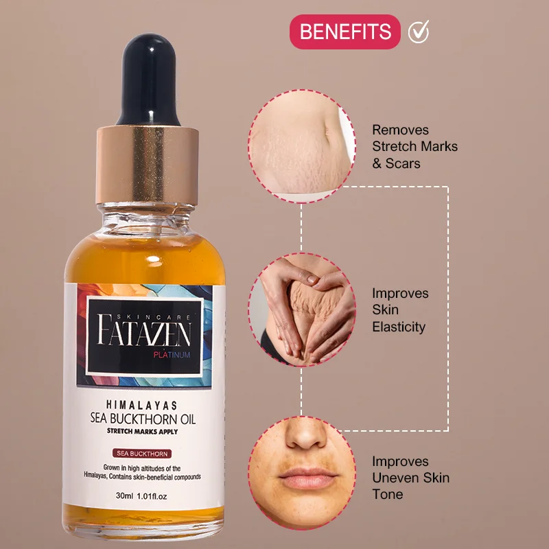 Private Label Skincare Aloe Vera Massage Essential Oil For Improve Skin Elasticity OEM Pure Sea Buckthorn Oil For Stretch Mark