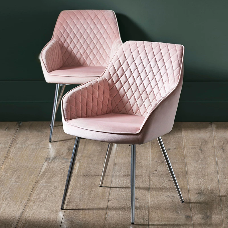 Nordic Style Design Modern Dining Room Furniture Leather Dining Chair And Velvet Metal Leg Dining Chair