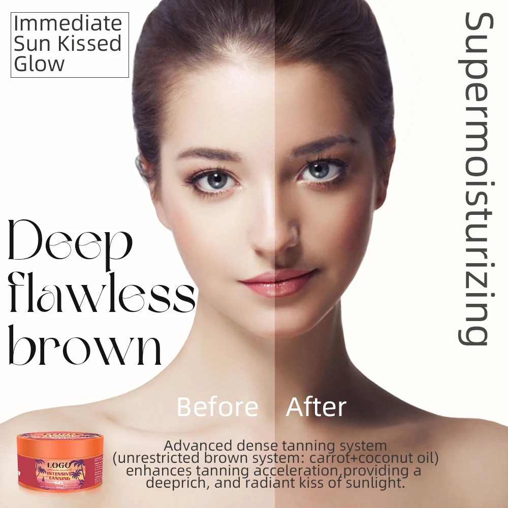 OEM ODM Custom Logo Self Tanning Tan Enhancer Gel Intensive Tanning Gel With Exotic Coconut Oil For All Skin Types