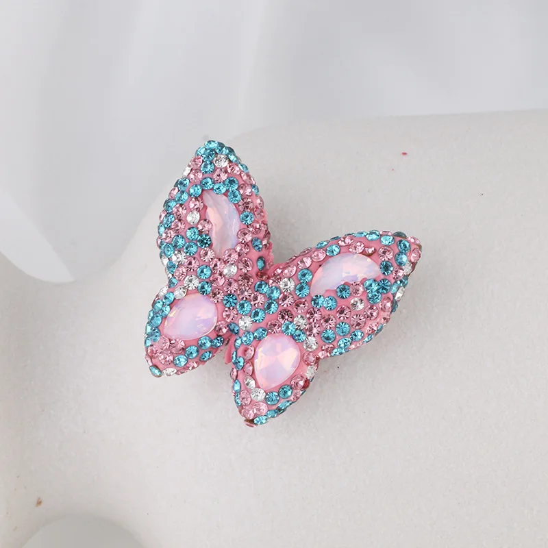 Rhinestone Butterfly Beads Luxury Vintage Diy Bead for Pen Strap Making