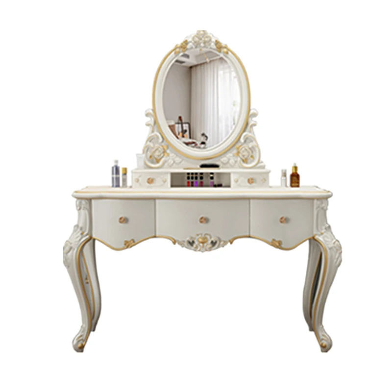 Bedroom Modern Minimalist Storage Cabinet Integrated Light Luxury High-end Small European French Style Makeup Dressing Table