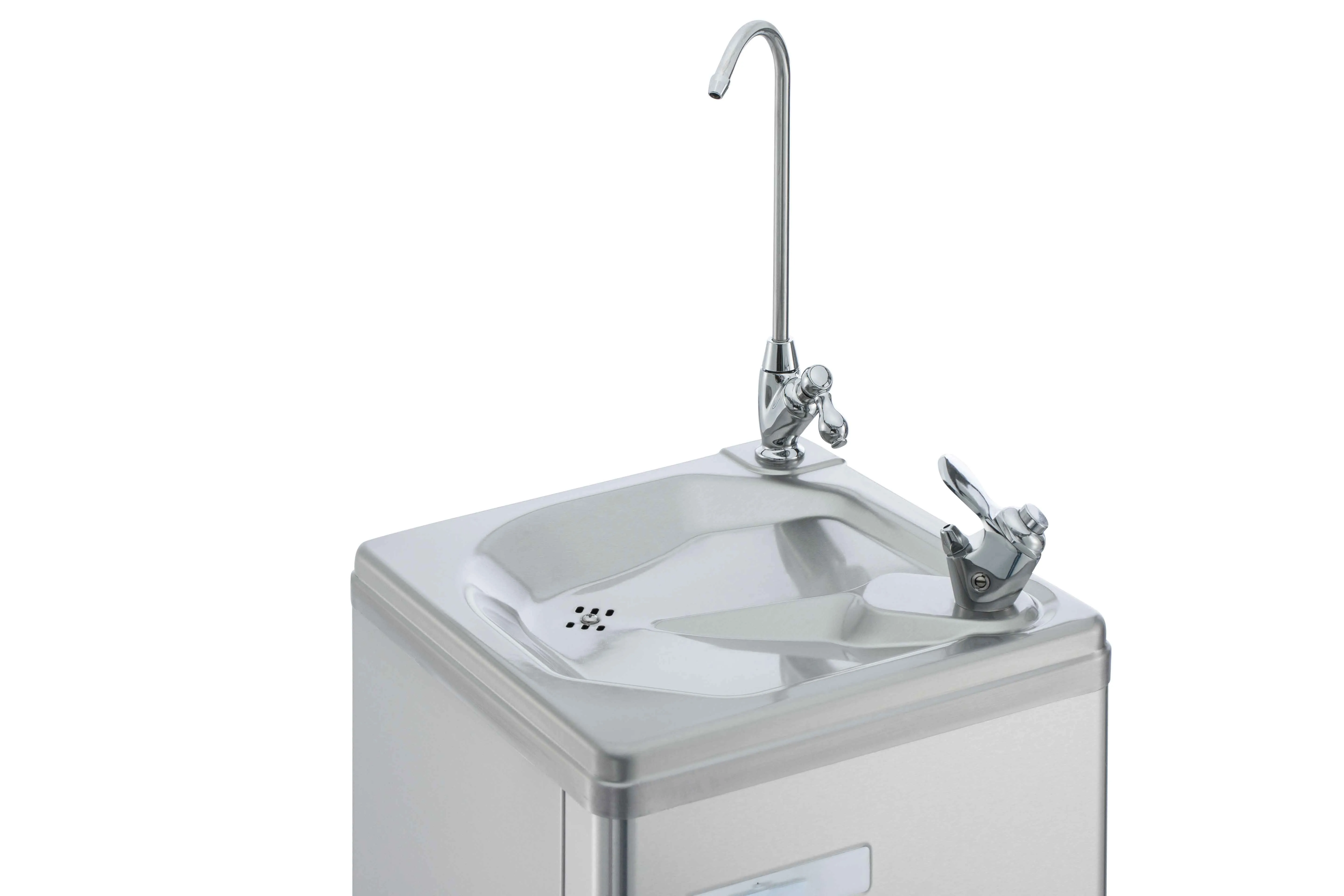 Public Free Stainless Steel Commerical Square Combination Squareline Bubbler Floor Drinking Fountain