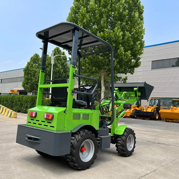 E04 Four Wheels Self Lifting Loaders Front Loader Small Garden Farm Electric Mini Bucket Wheel Loader With Battery