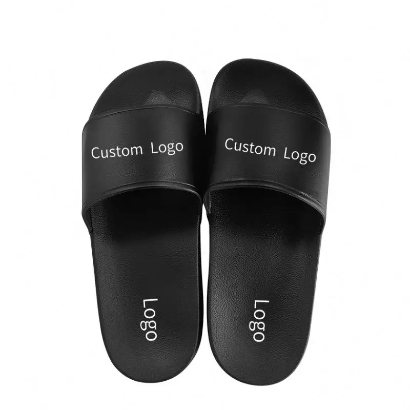Slides With Logo Comfortable Indoor Outdoor Slides For Women Custom Plain Slides Rubber Slippers For Men With Logo
