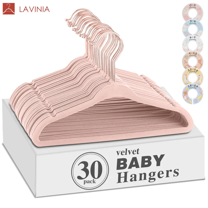 Lavinia низкая цена на заказ классические современные детские вешалки пластиковые бархатные Нескользящие