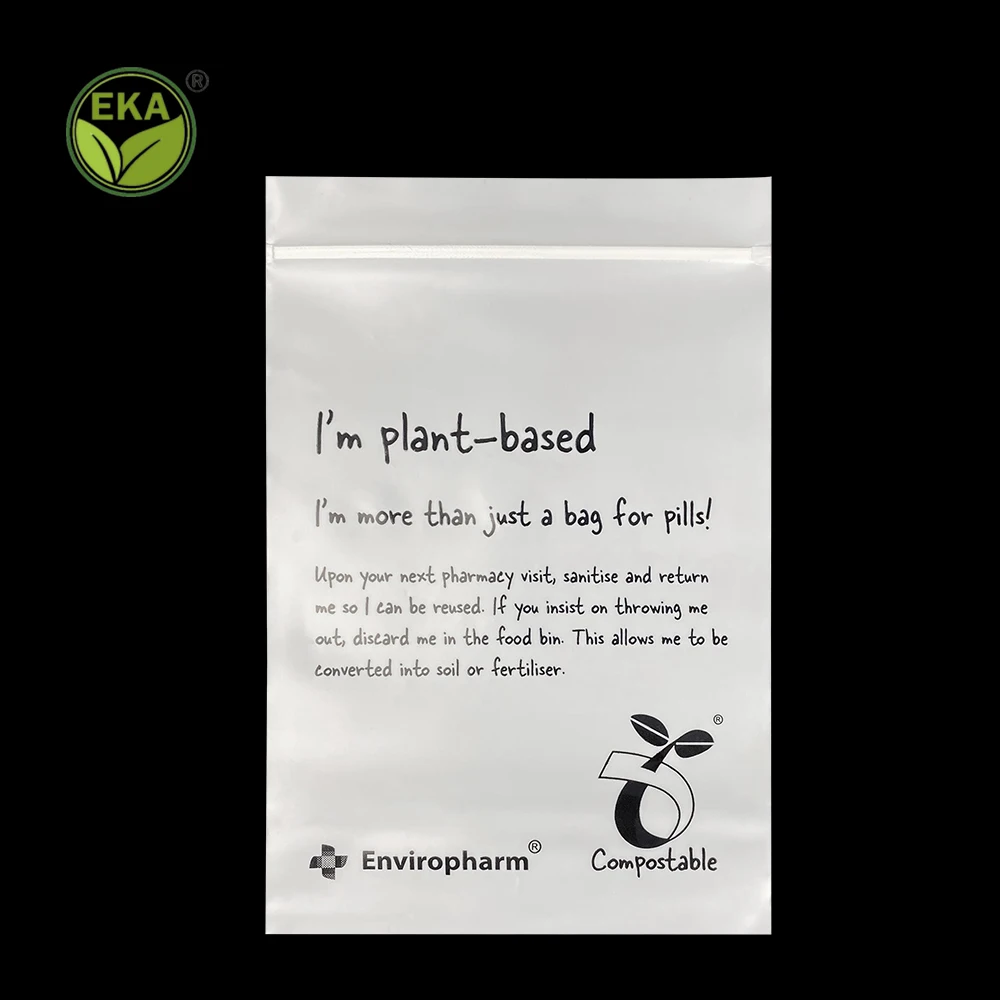 Eka PLA Custom Logo Underwear Women Printed Ziplock Corn Starch Resealable Biodegradable Plastic For Clothing Packing Bag